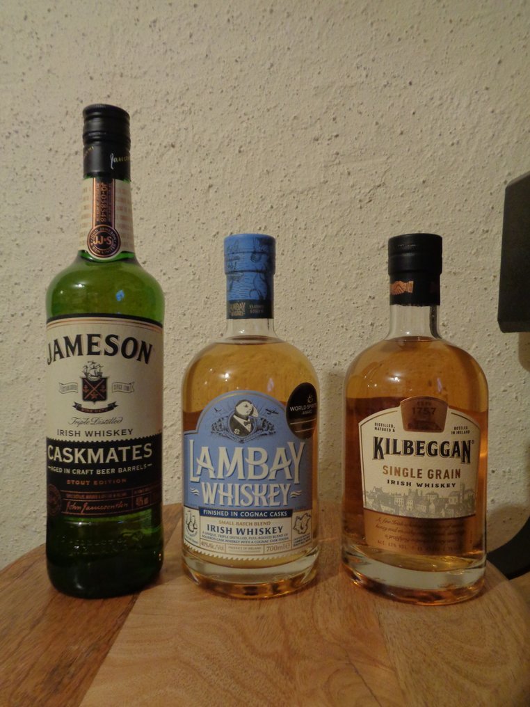 Jameson Caskmates + Lambay Cognac Finish + Klibeggan Single Grain  - 70cl - 3 bottles #1.0