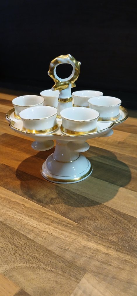 Stand (7) - Porcelain - Paris Porcelain egg cup set on a serving stand #1.0
