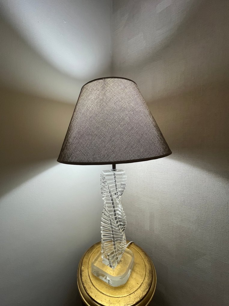 Tischlampe - Glas, Metall, Stoff #1.0