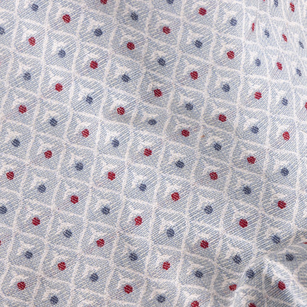 High-Quality Gobelin Fabric – Blue with Red and Blue Dots - Upholstery fabric  - 270 cm - 280 cm #1.0