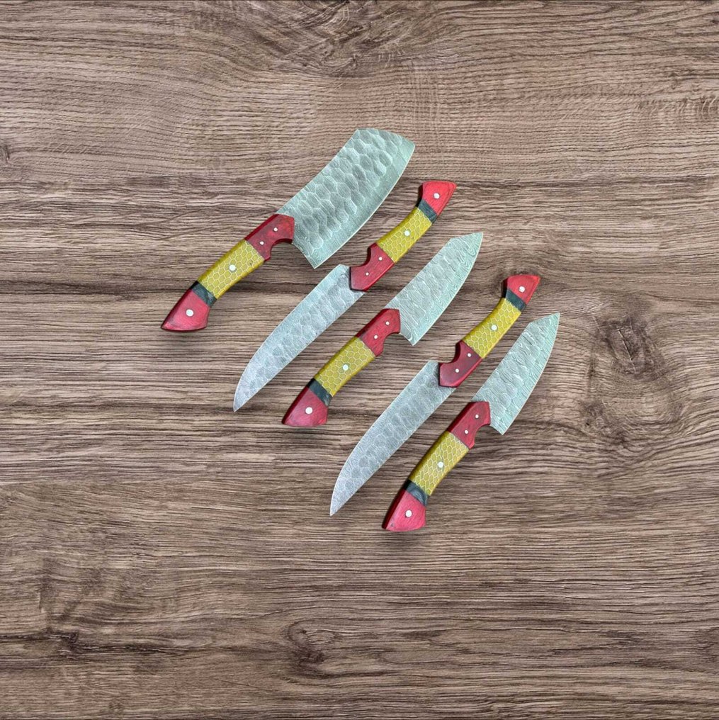 Μαχαίρι κουζίνας - Chef's knife -  Χειροποίητο μαχαίρι κουζίνας - Χάλυβας, Ξύλο - Βόρεια Αμερική - Με δερμάτινη θήκη. #2.1