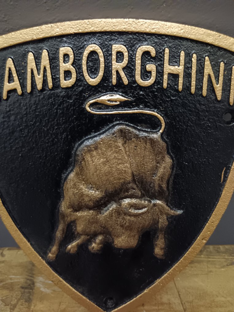Lamborghini sign in cast iron - Schild - gehackt #3.2