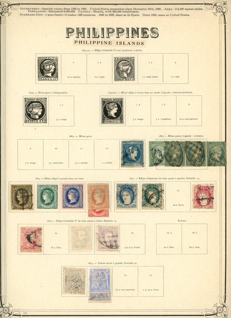 西班牙殖民地 1863 - 菲律宾，精彩收藏涵盖经典、邮政、报纸等方面。 #1.0