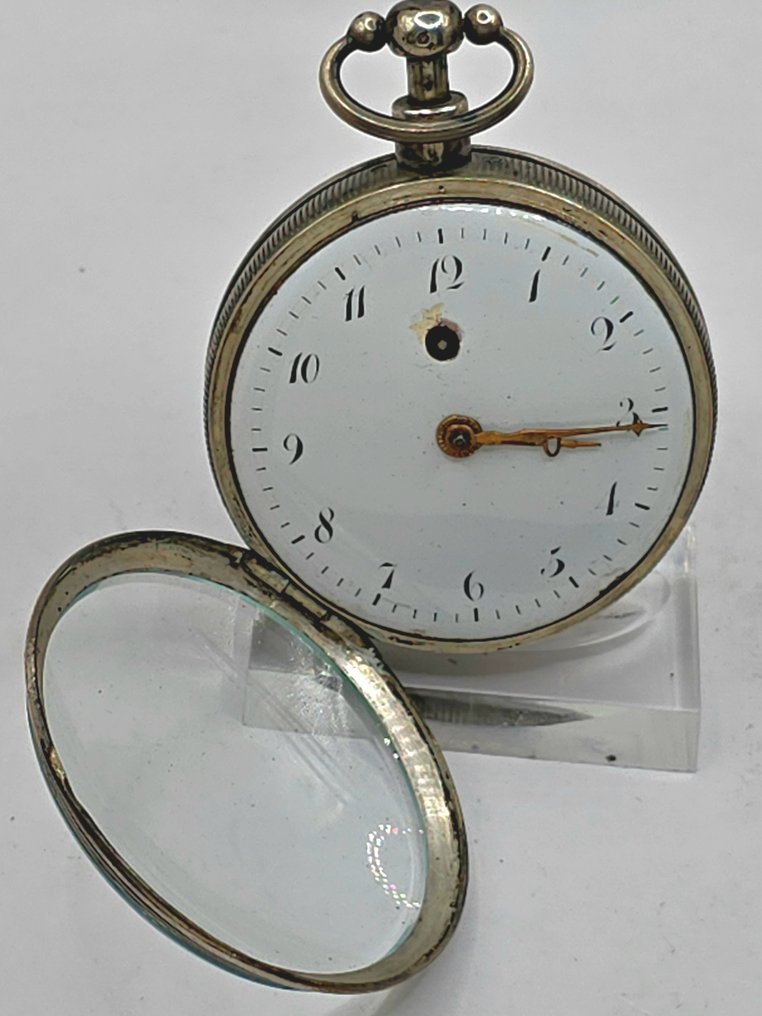 De Bon Paris - Silber Spindeluhr - Emaillerückseite der Pfau der Königin - Quarter Repeator - Schweiz um 1820 - Πριν από το 1850 #2.1