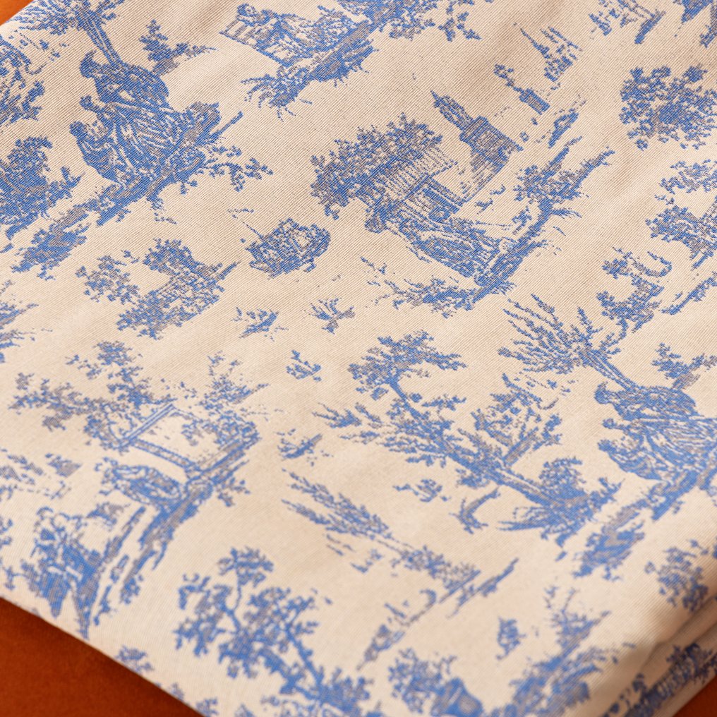 Toile de Jouy Gobelin Azzurro – Heavy fabric for designer furnishings - Upholstery fabric - 270 cm - 280 cm #1.0