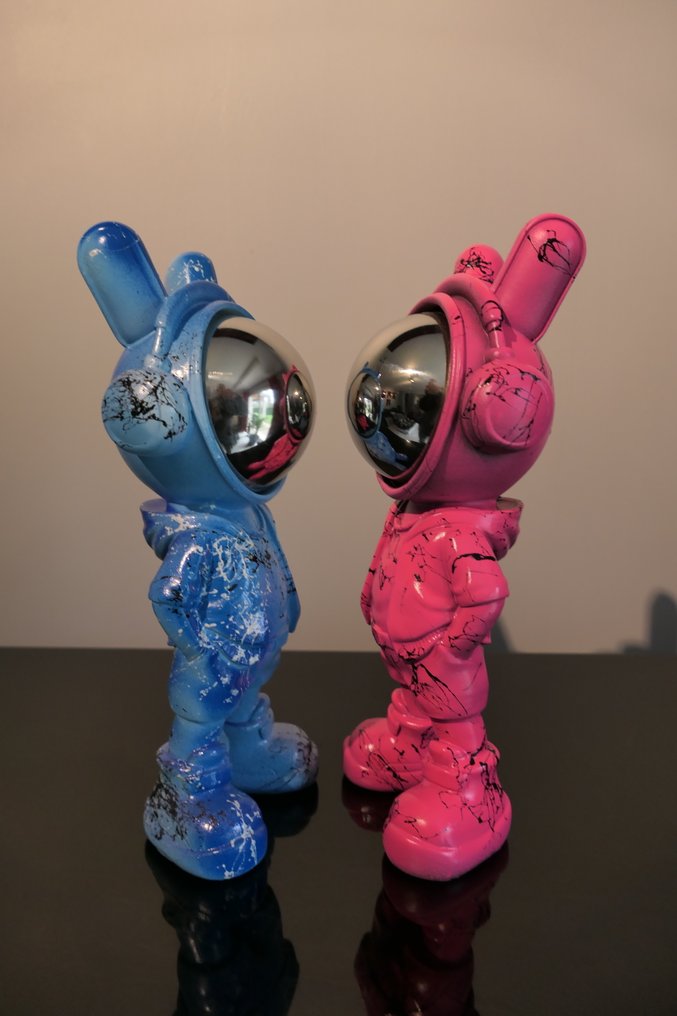 Rich'ART - Lot de 2 astronautes POP bleu & rose en version "cool" #2.1