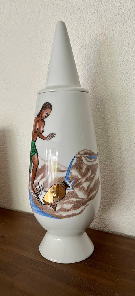 Alessi - Alessandro Mendini, Chéri Samba - Jarrón -  100% Make-Up, Tendentse  - Porcelana #2.1