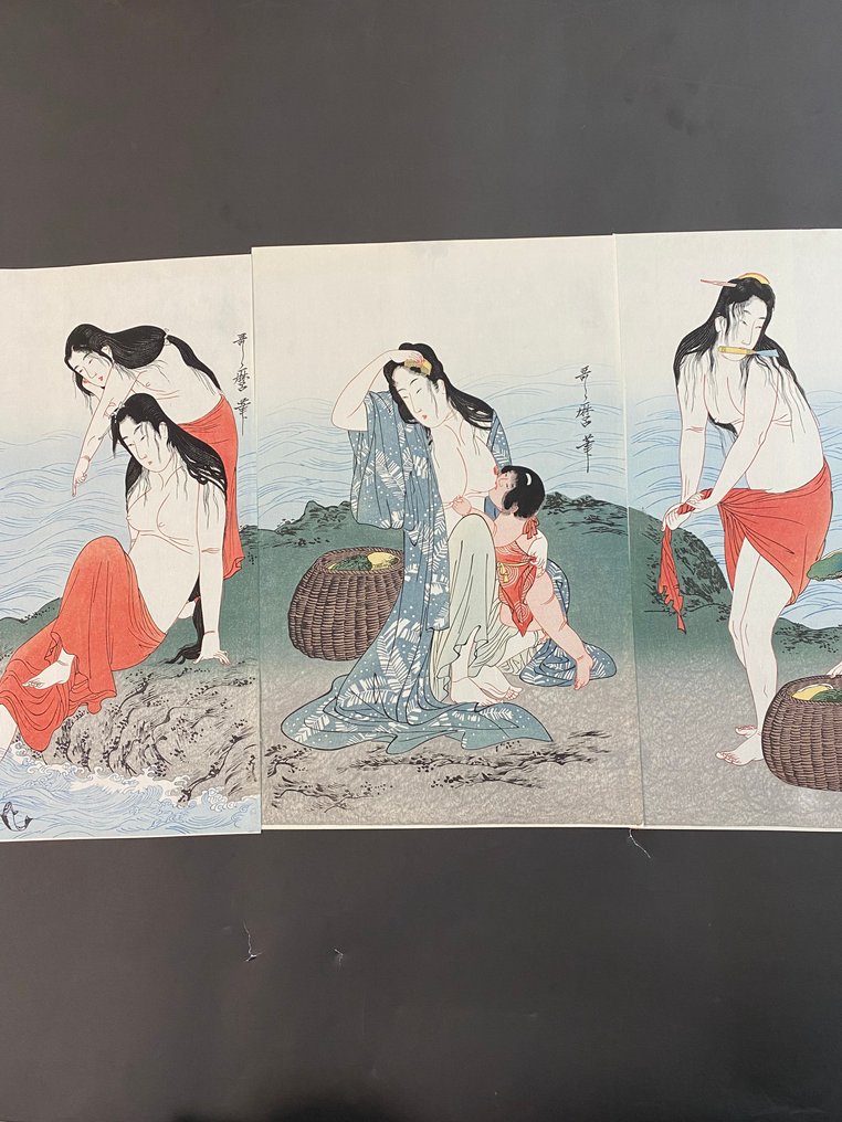 Awabi tori (Awabitori Abalone Divers) 鮑取海女之圖 - Kitagawa Utamaro - Japonia #1.0