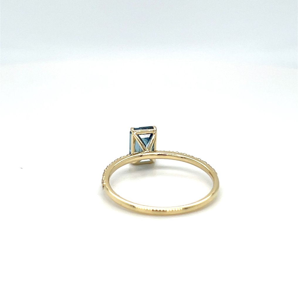 χωρίς τιμή ασφαλείας - Δαχτυλίδι - 14 καράτια Κίτρινο χρυσό - 1.42ct. tw. Μπλε Διαμάντι (Διαμάντια εργαστηριακής καλλιέργειας με φανταχτερά χρώματα) - Διαμάντι #4.3