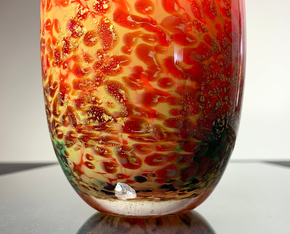 Maxence Parot - 花瓶 -  花瓶独特的金色和银色  - 玻璃 #4.3