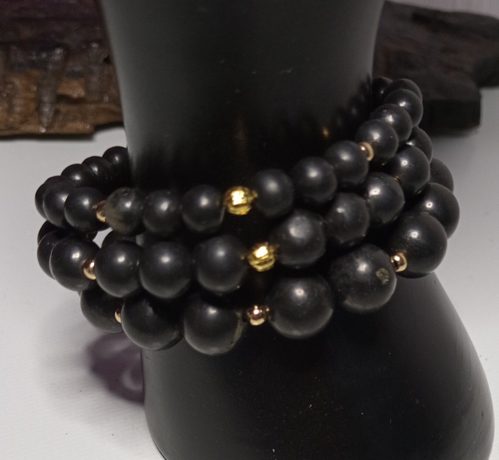 Shunguita 电磁保护器，配有14K金芯片，3条手链，尺寸为10mm、8mm和6mm。 - 手镯 #3.2