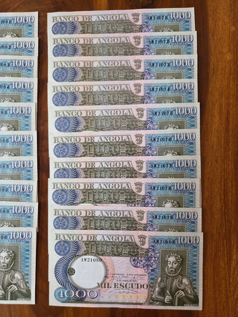 安哥拉. - 20 x 1000 Escudos 1973 - consecutive - Pick 108  (沒有保留價) #1.0