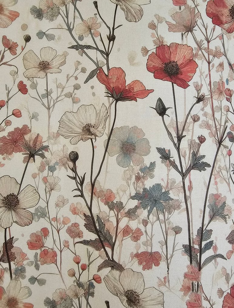New Design Fabric! 'Botanical Whisper' Exclusive Fabric with Art Nouveau floral pattern - 300x280cm - Textile - 300 cm - 280 cm #1.0