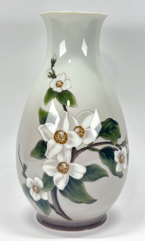 Bing & Grondahl - Decoro Floreale "Fiori Bianchi" sottosmalto - Βάζο - Mod. 420-5368 - Πορσελάνη #2.1