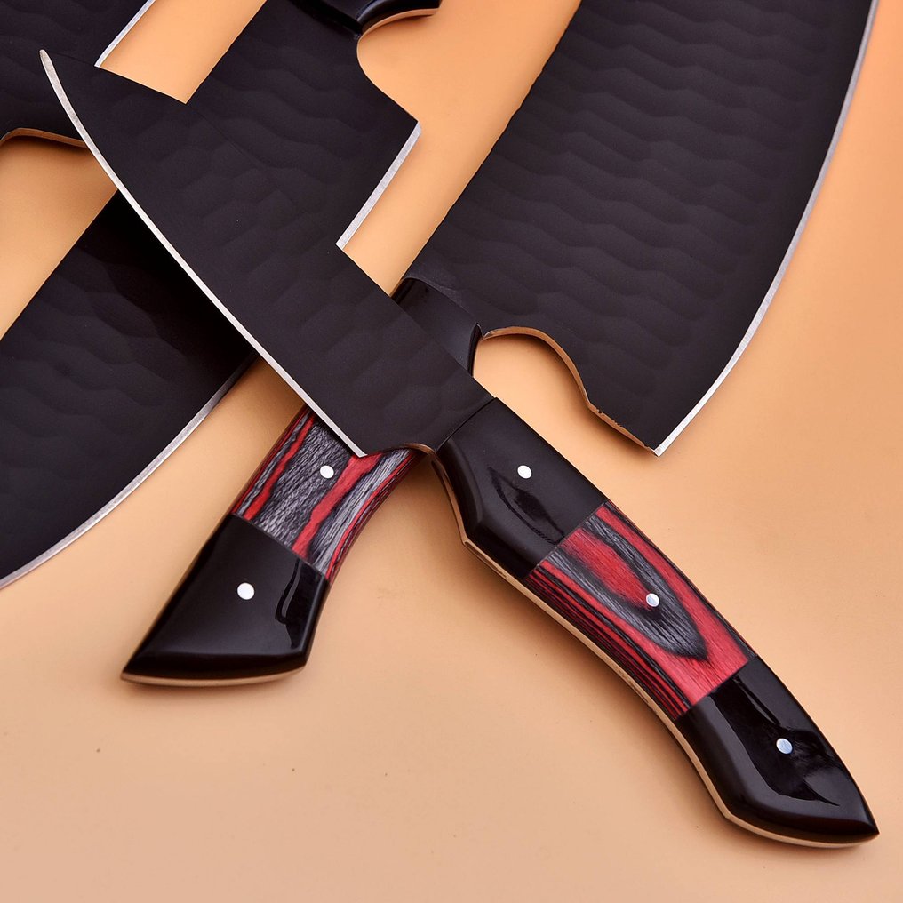 廚刀 - Pakka木材和树脂D2钢与粉末代码 - 日本 - 特色厨师刀 #4.3