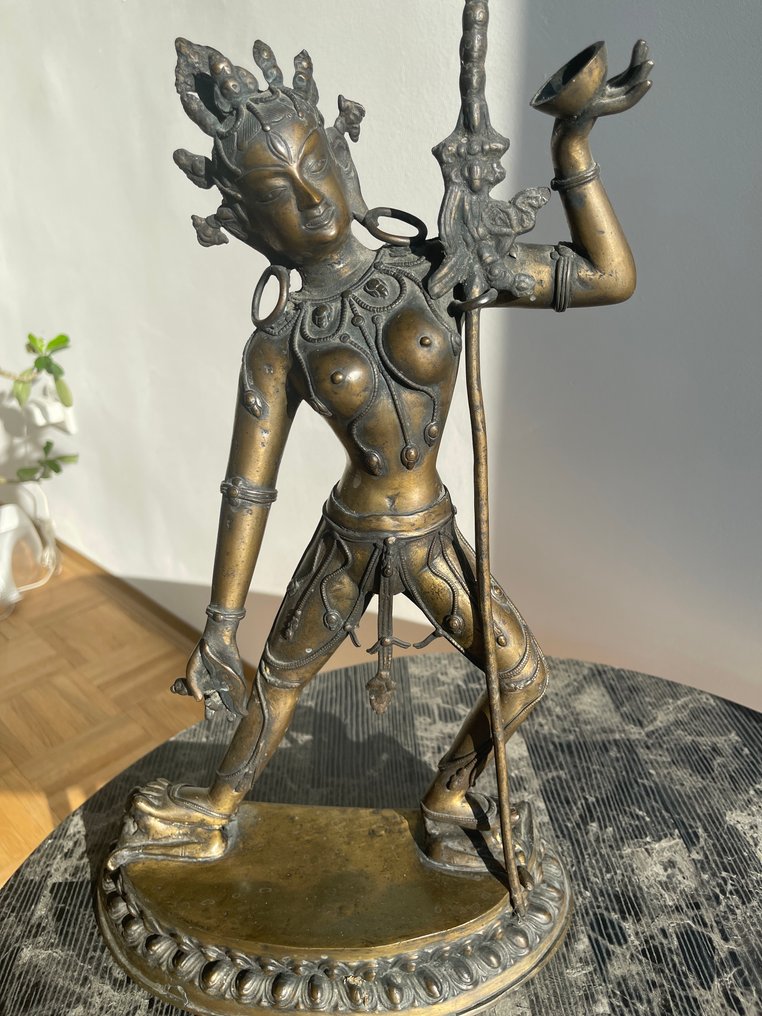 雕塑, Large Yogini statue - 47 cm - 黄铜色 - 1960 #1.0