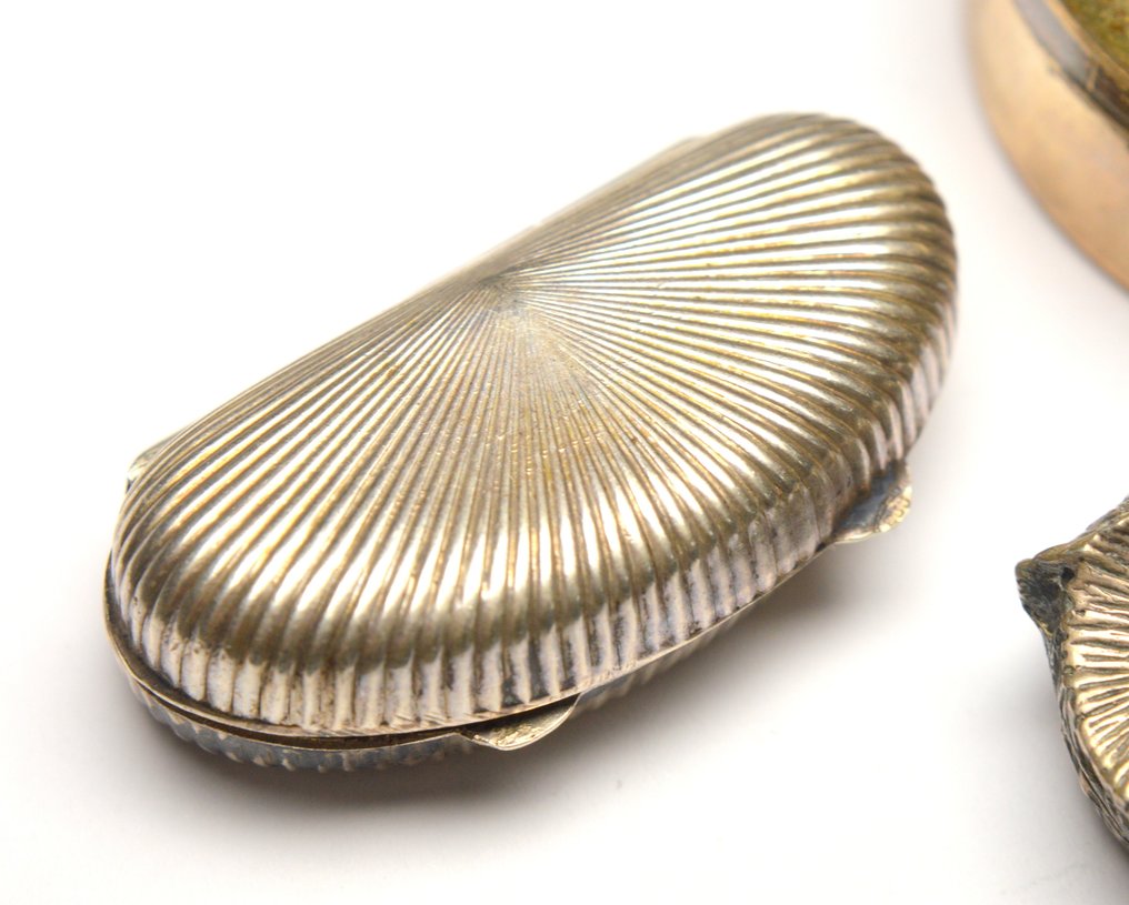 Collezione a tema - 800 argento - 64,9 g - Lotto di 3 scatoline miniature - stile Art nouveau, design civetta #2.1