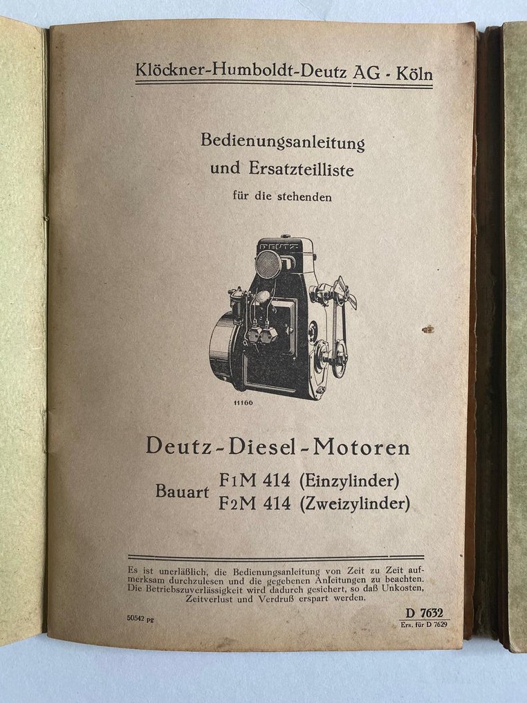 Operating Manual - Klöckner - Humboldt - Deutz - Deutz D 7632 #1.0