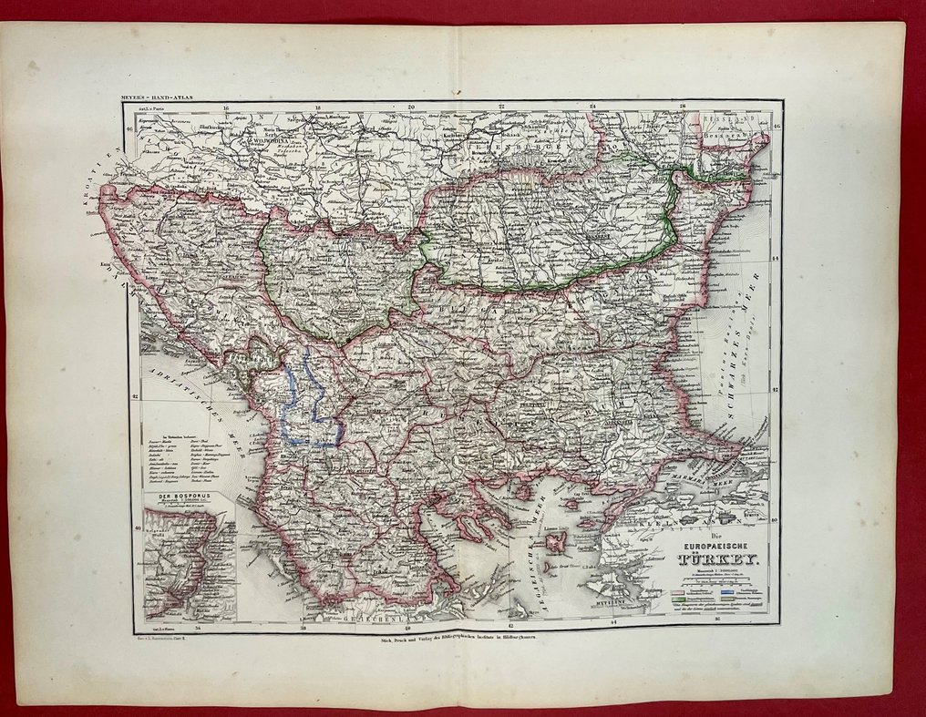 Balkan - Südosteuropa (Herzegowina, Montenegro, Albanien, Bulgarien, Serbien, Rumänien, Teile Griechenlands); Ludwig Ravenstein - Europaeische Türkey (European Turkey) - 1861-1880 #3.2
