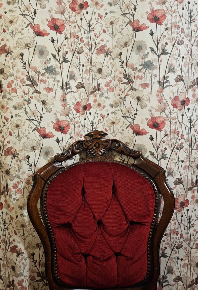 New Design Fabric! 'Botanical Whisper' Exclusive Fabric with Art Nouveau floral pattern - 300x280cm - Textile - 300 cm - 280 cm #1.0