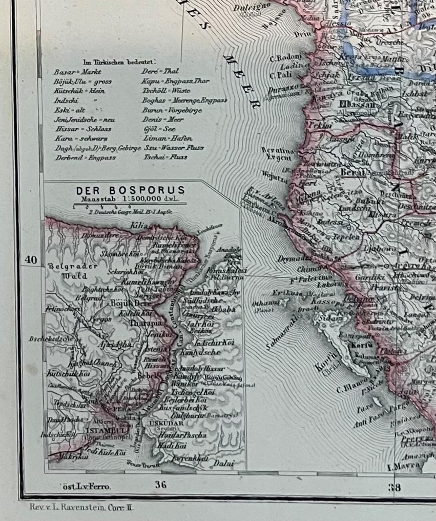Balkan - Südosteuropa (Herzegowina, Montenegro, Albanien, Bulgarien, Serbien, Rumänien, Teile Griechenlands); Ludwig Ravenstein - Europaeische Türkey (European Turkey) - 1861-1880 #2.1