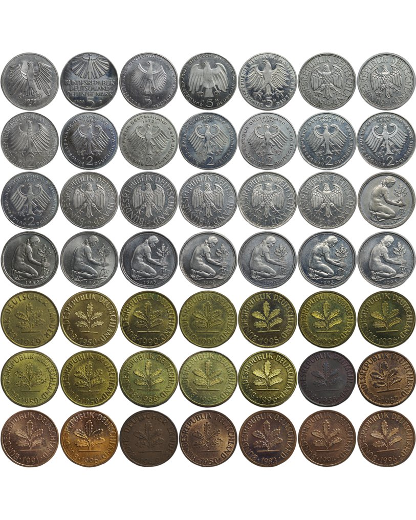 德国. Lot of 70+ coins, various metals and denominations XX cent. (没有保留价) #1.0