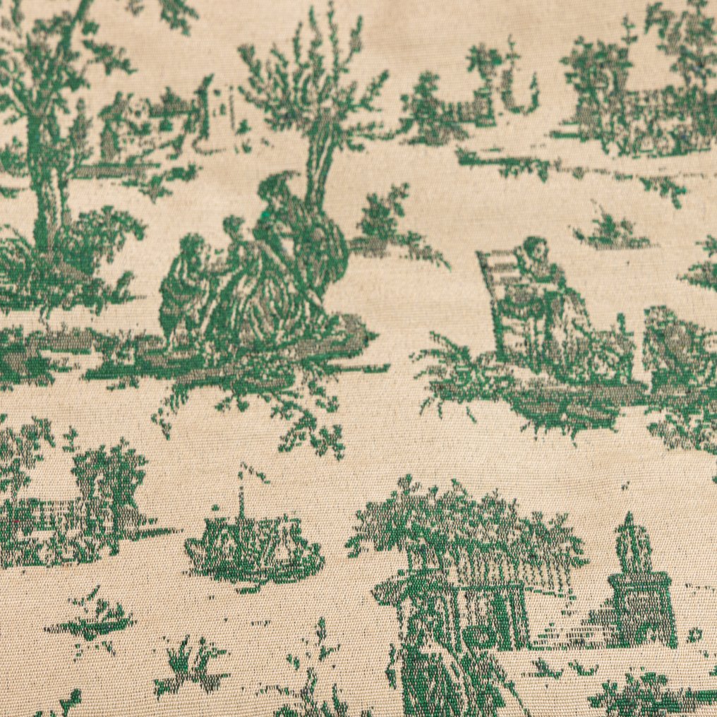 Toile de Jouy Gobelin Verde – tykt stoff for designermøbler. - Polstringsstoff - 270 cm - 280 cm #1.0