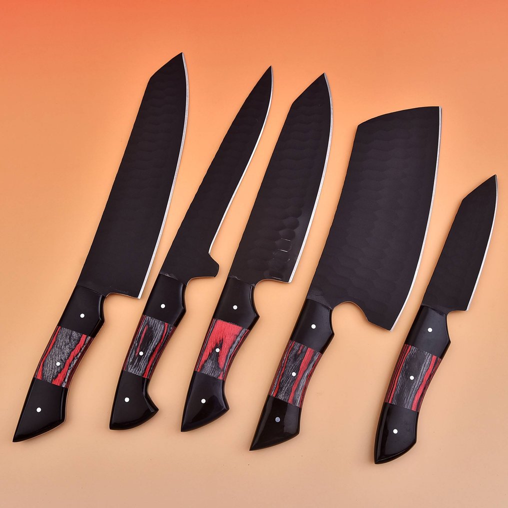 廚刀 - Pakka木材和树脂D2钢与粉末代码 - 日本 - 特色厨师刀 #1.0