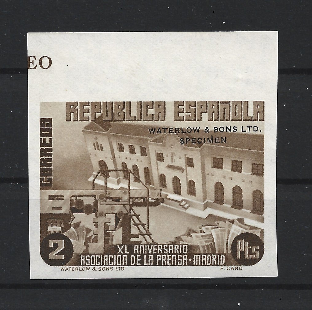西班牙 1936 - Specimen WATERLOW & SONS LTD. - Edifil 707Ma error SD #1.0