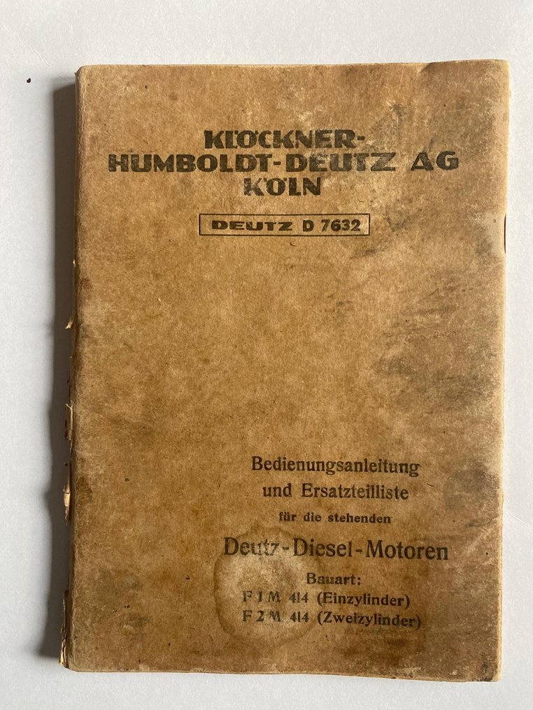 Operating Manual - Klöckner - Humboldt - Deutz - Deutz D 7632 #1.0