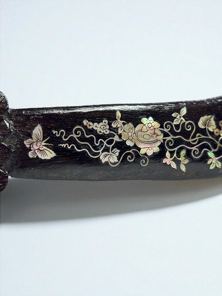 Papier- en houten snijwerk ingelegd met parelmoer. - Hout - Vietnam - Begin 20e eeuw #3.2