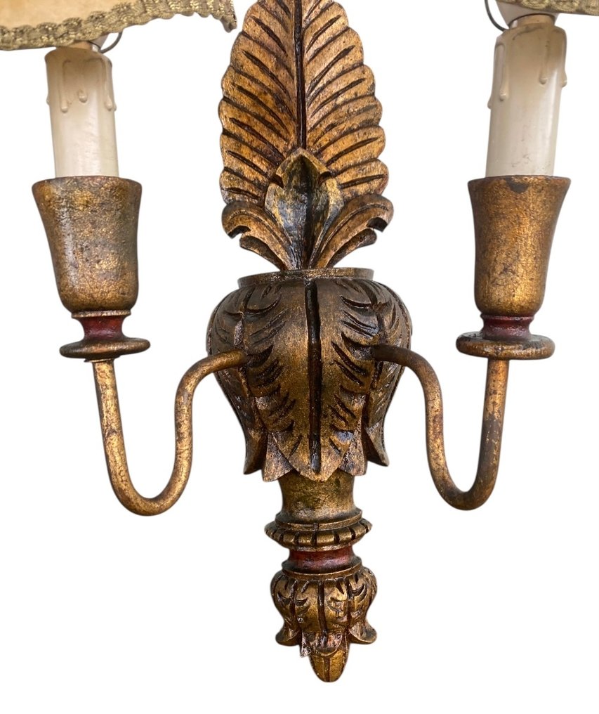 Vägglampett (2) - Trä, Guld #4.3