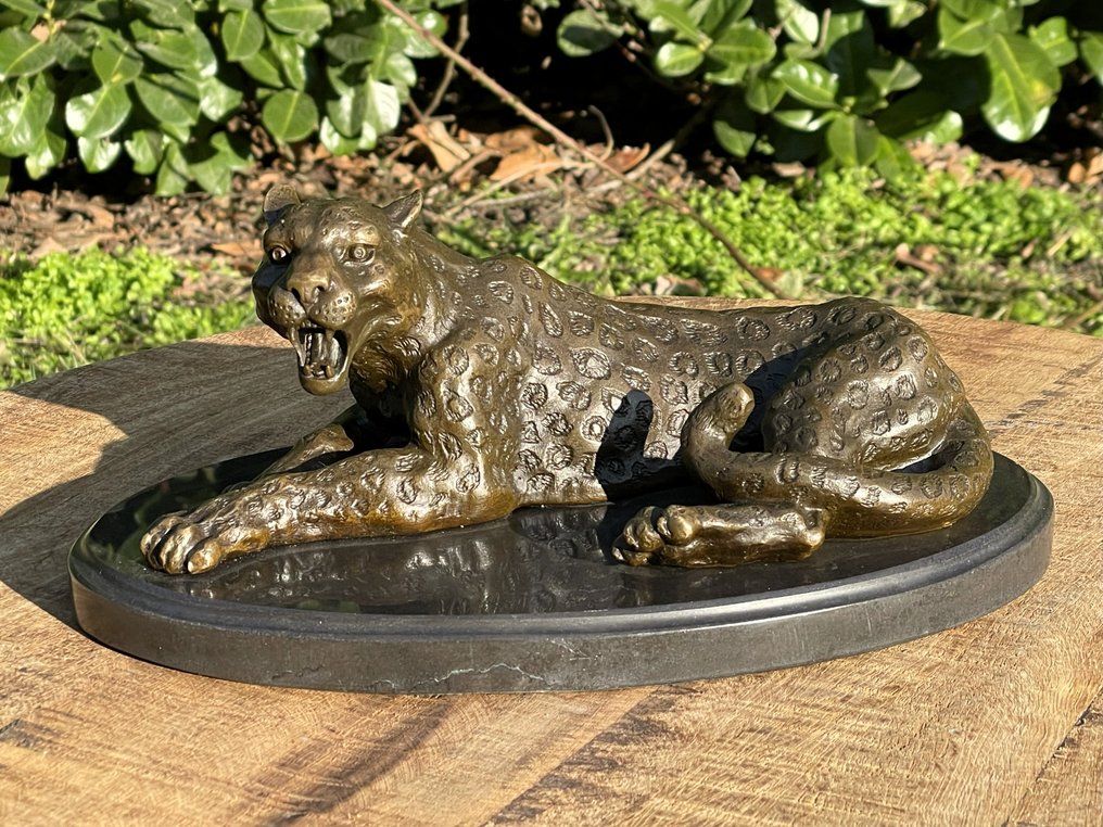 雕塑, Luipaard - Panter - 11.5 cm - 铜绿青铜 #2.1