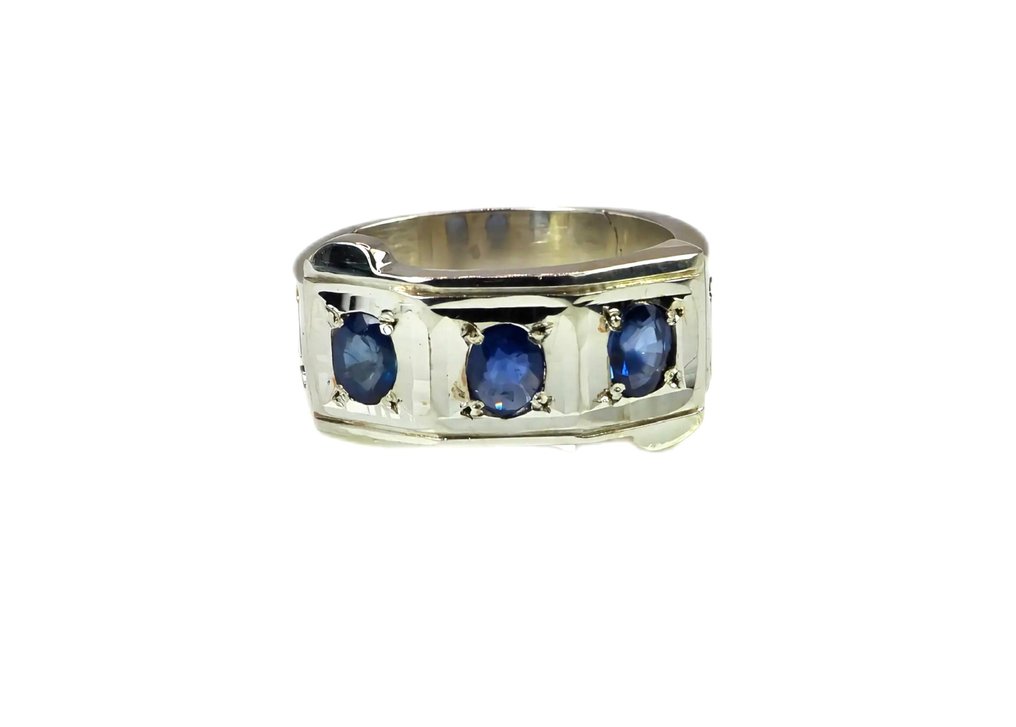 χωρίς τιμή ασφαλείας - Δαχτυλίδι Ασημί Ζαφείρι #1.0