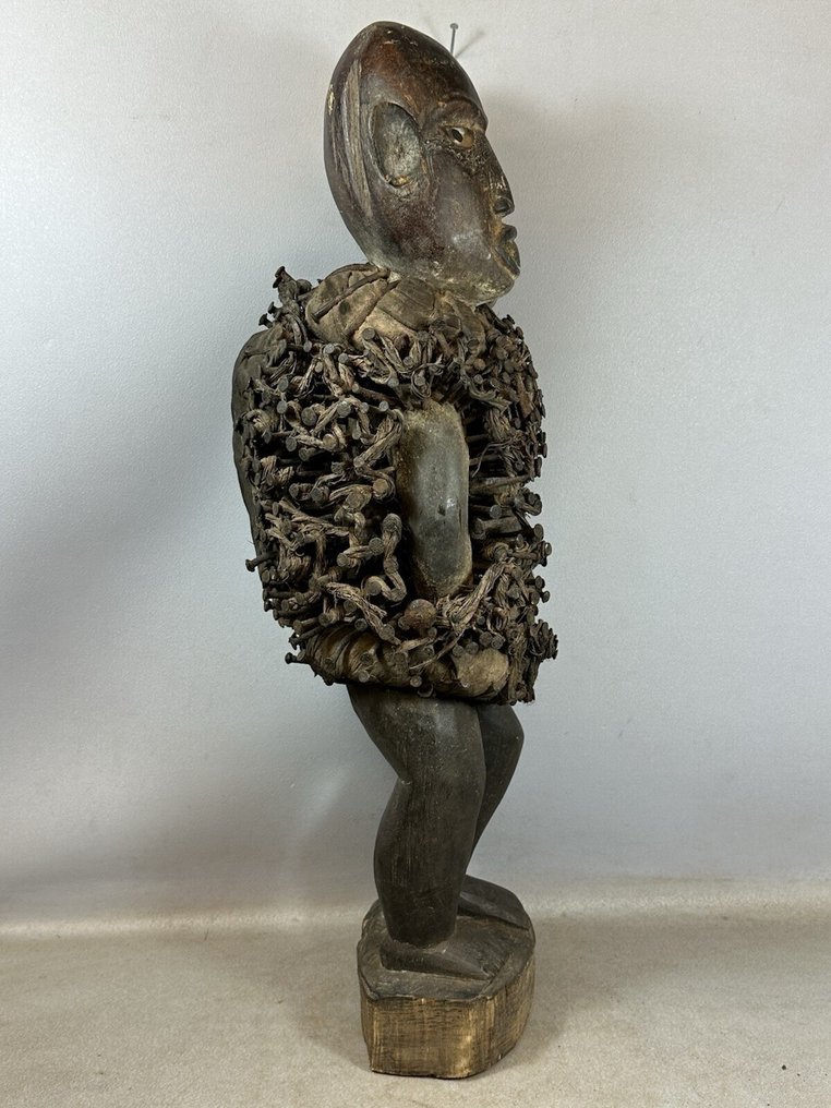 Large - 63 cm - African Fetish Bakongo Nkisi Nkondi twin statue - Congo. #4.3