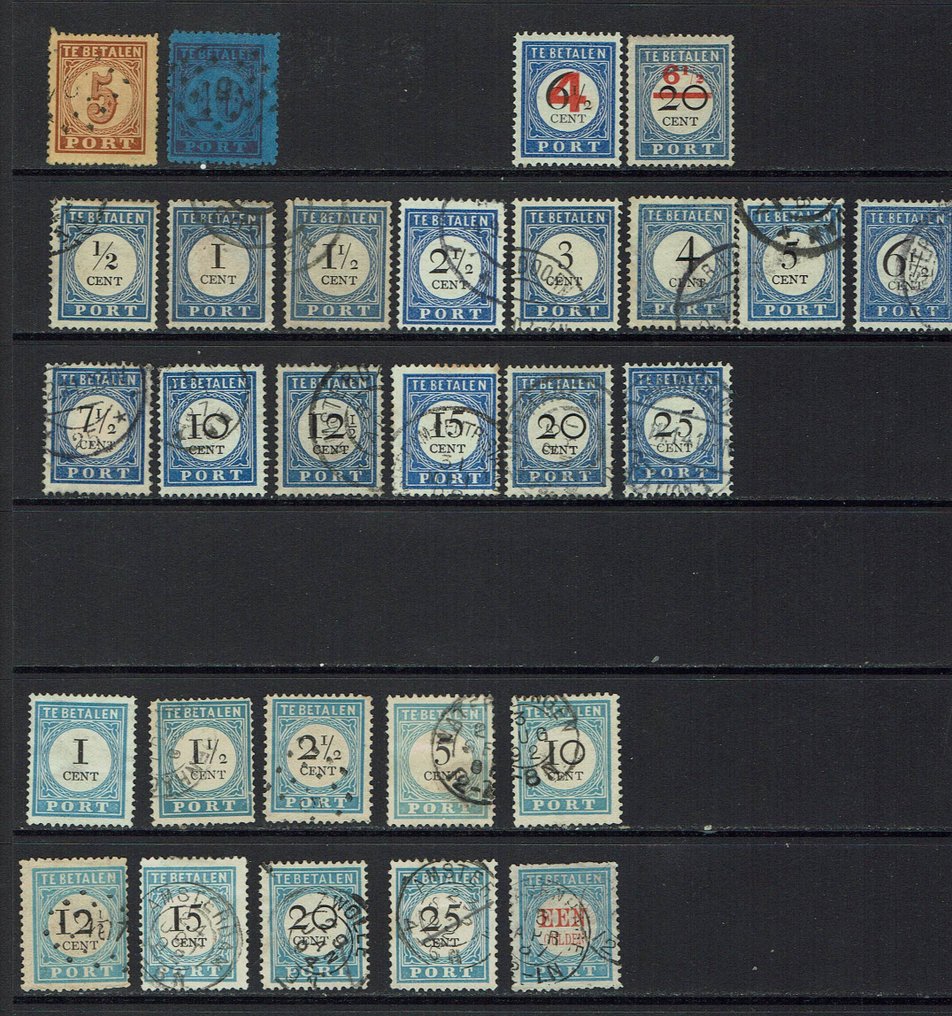 Netherlands 1870/1958 - Telegram, Rollstanding, postage stamps with varieties, tandings, printing, doubling, and CIJ. - NVPH P1/P106 #1.0