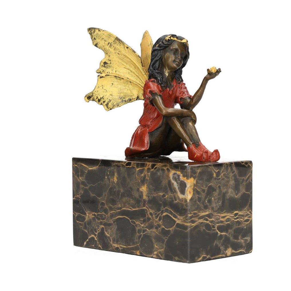 雕像 - Fee / Engel - 黄铜色, 大理石 #3.2