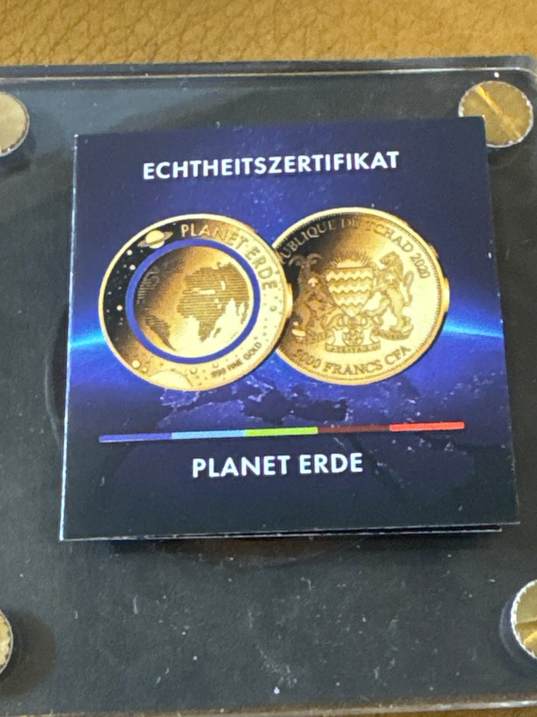 Tchad. 5000 Francs 2020 - Planet Erde , 1/200 Oz (.999) mit CoA  (Ingen mindstepris) #3.2