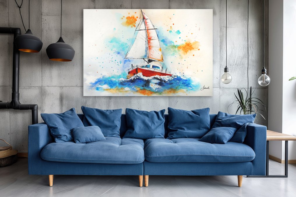 Monika Spiewak - Regatta - XXL - Oil Painting Stretched On The Frame - Ready To Hang - 1/1 Unique Piece #1.0