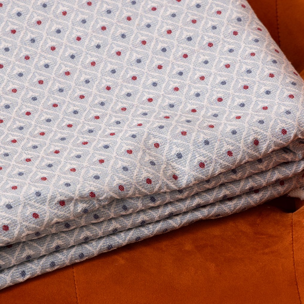 High-Quality Gobelin Fabric – Blue with Red and Blue Dots - Upholstery fabric  - 270 cm - 280 cm #3.2