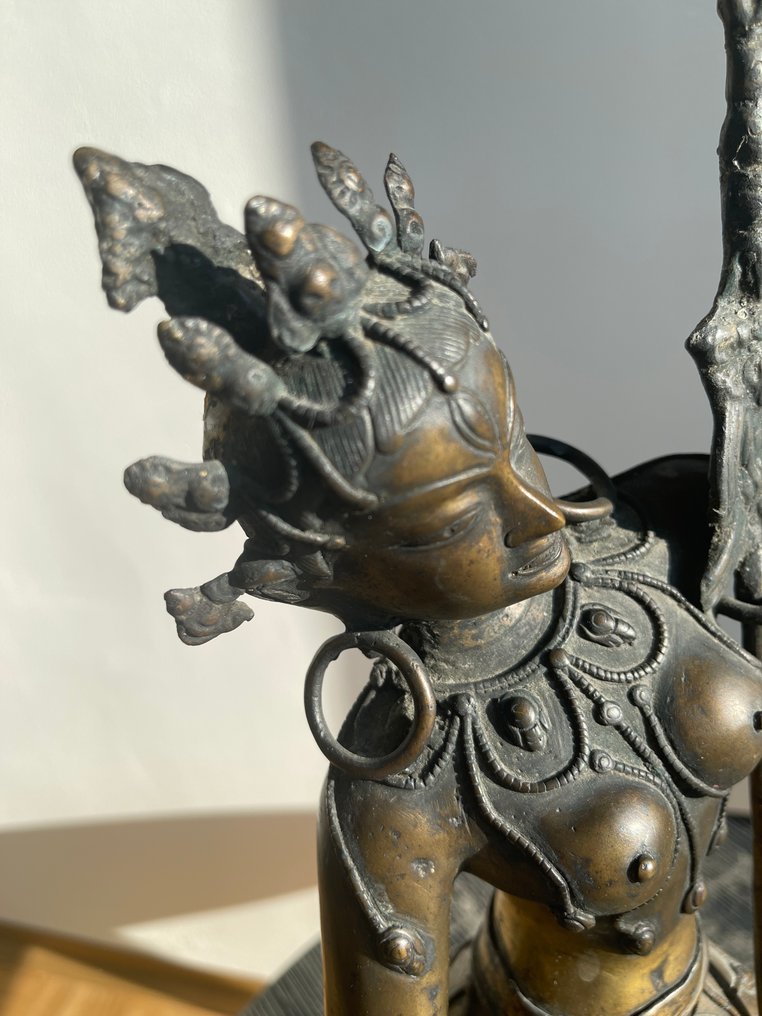 雕塑, Large Yogini statue - 47 cm - 黄铜色 - 1960 #1.0