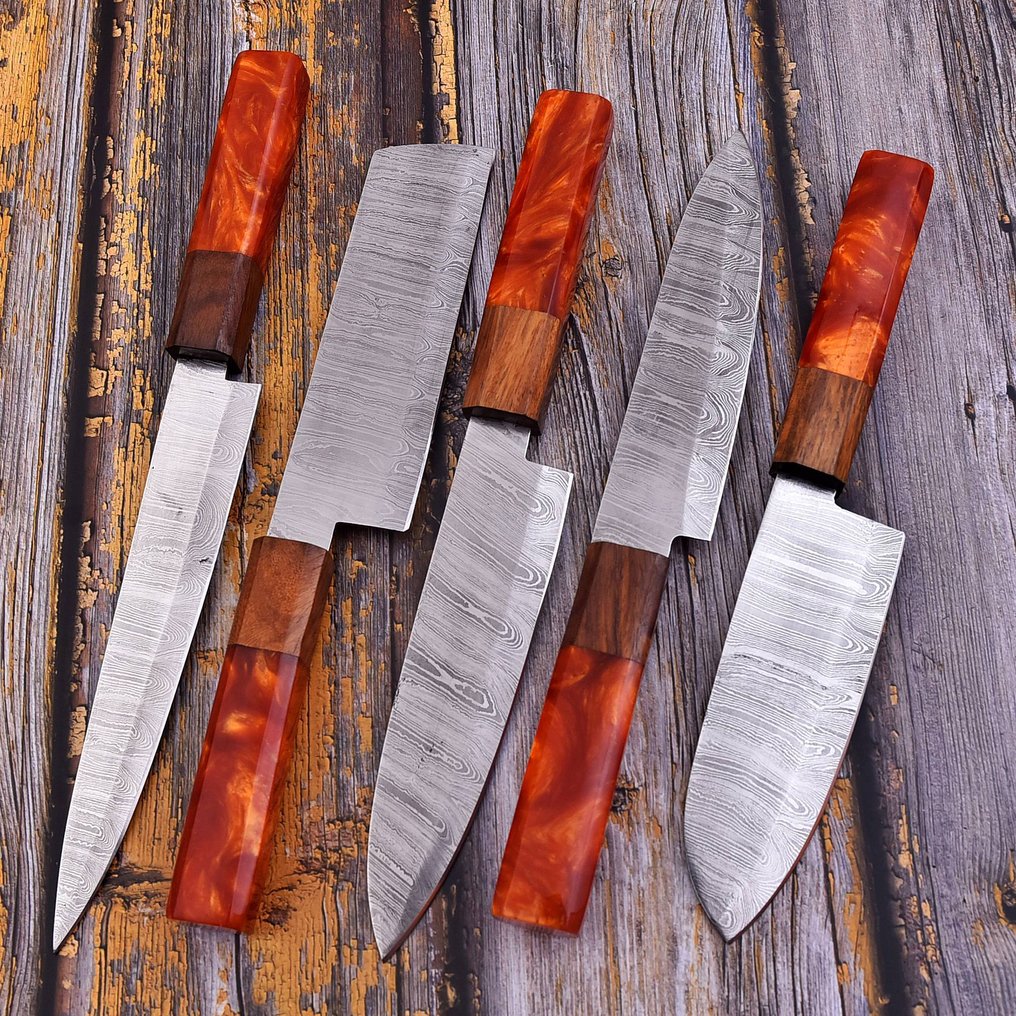 廚刀 - Chef's knife - 折叠钢、木材和树脂 - 北美 #2.1