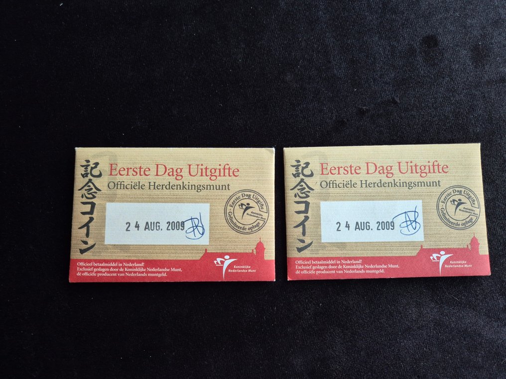 Netherlands. 5 Euro 2009 "Japan Vijfje - Eerste Dag Uitgifte" (2 stuks) (No Reserve Price) #2.1