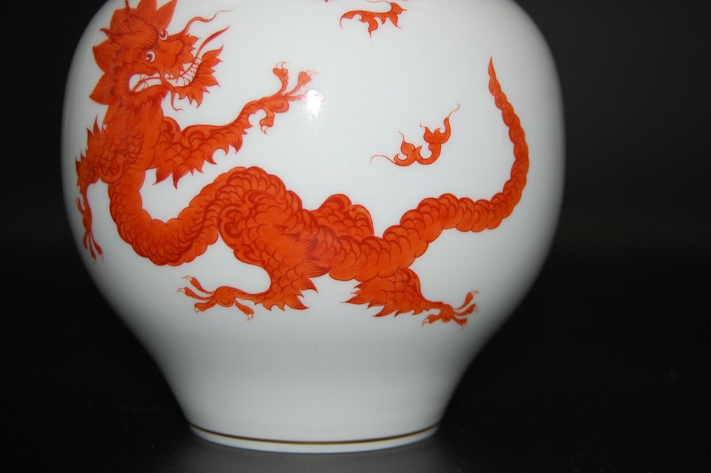Meissen - 花瓶  - 瓷 - 红色的龙 #3.2