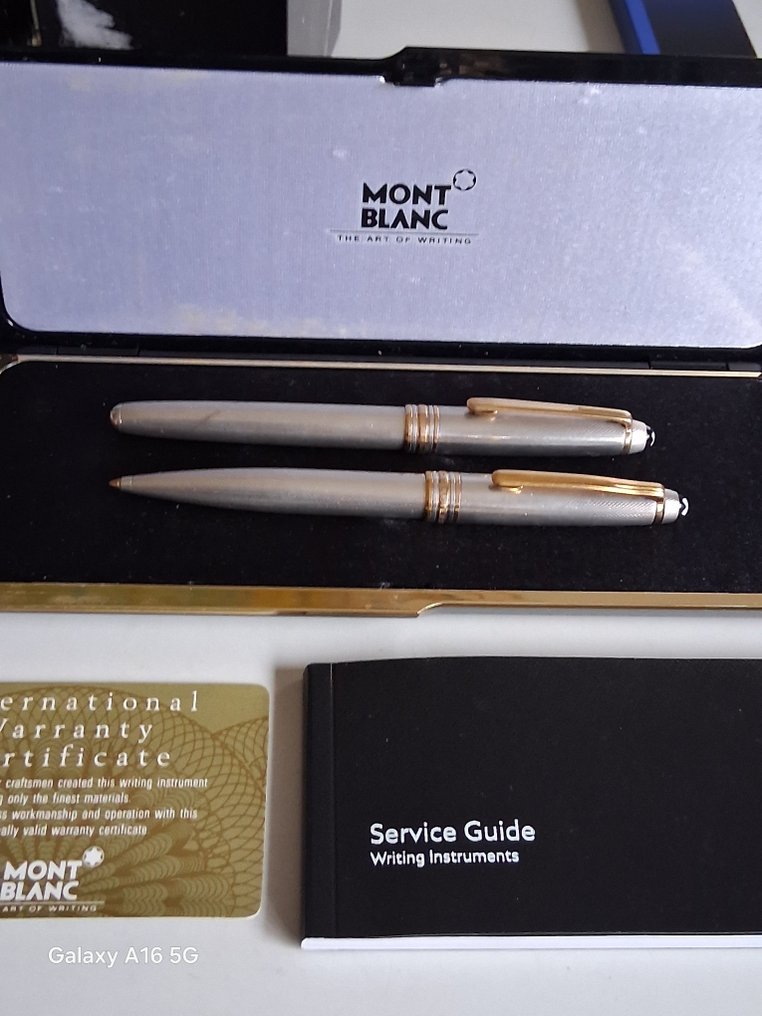 Montblanc - Argent massif guilloché 1446 plume et solitaire 164 bille - 没有保留价 - 笔 #3.2