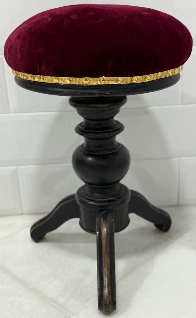 Taburet - Fløjl - Pianostol #1.0