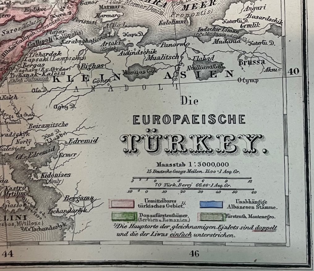 Balkan - Südosteuropa (Herzegowina, Montenegro, Albanien, Bulgarien, Serbien, Rumänien, Teile Griechenlands); Ludwig Ravenstein - Europaeische Türkey (European Turkey) - 1861-1880 #1.0