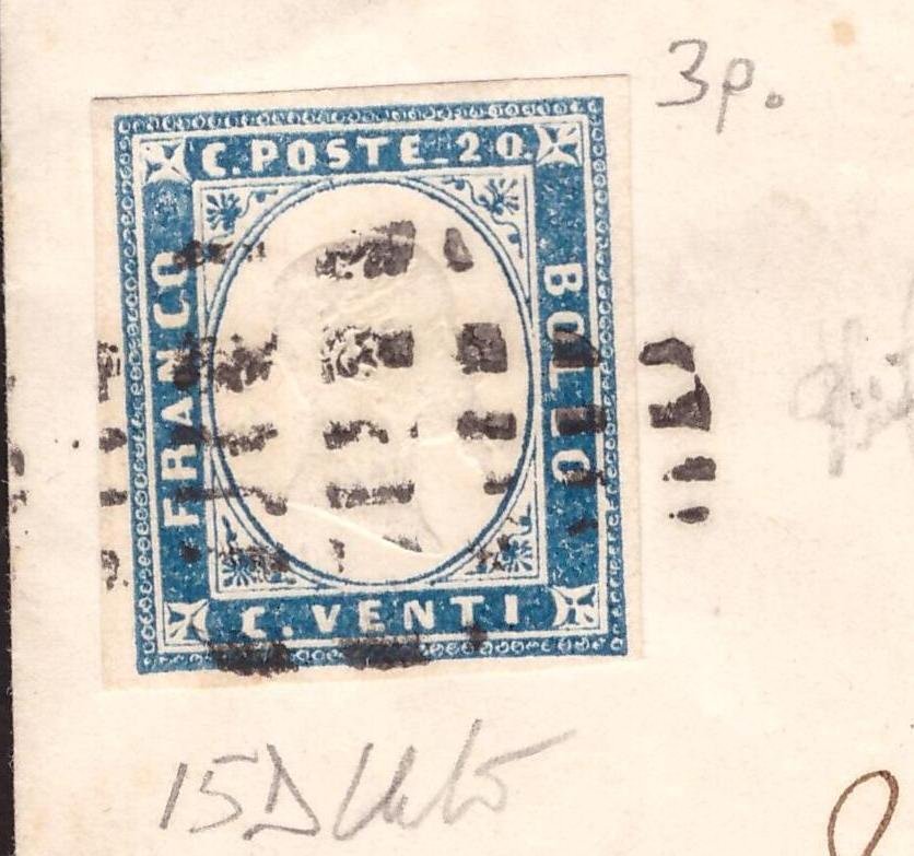 意大利古國－薩丁尼亞 1861/1862 - 两封信从蒙特普尔恰诺出发，获得3分 - Sassone  14Da 15D #3.2