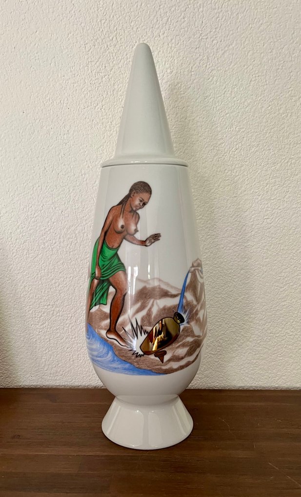 Alessi - Alessandro Mendini, Chéri Samba - Jarrón -  100% Make-Up, Tendentse  - Porcelana #1.0