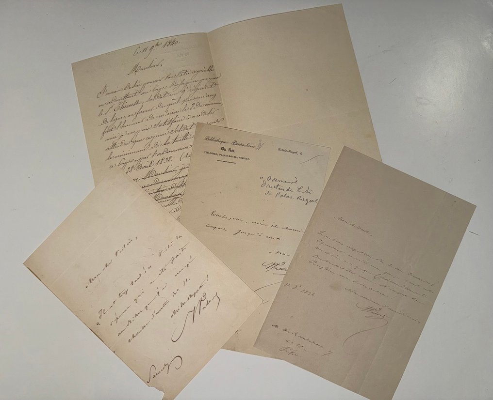 Jean Vatout (1834-1840) - 4 lettres manuscrites autographes - 1834 #1.0